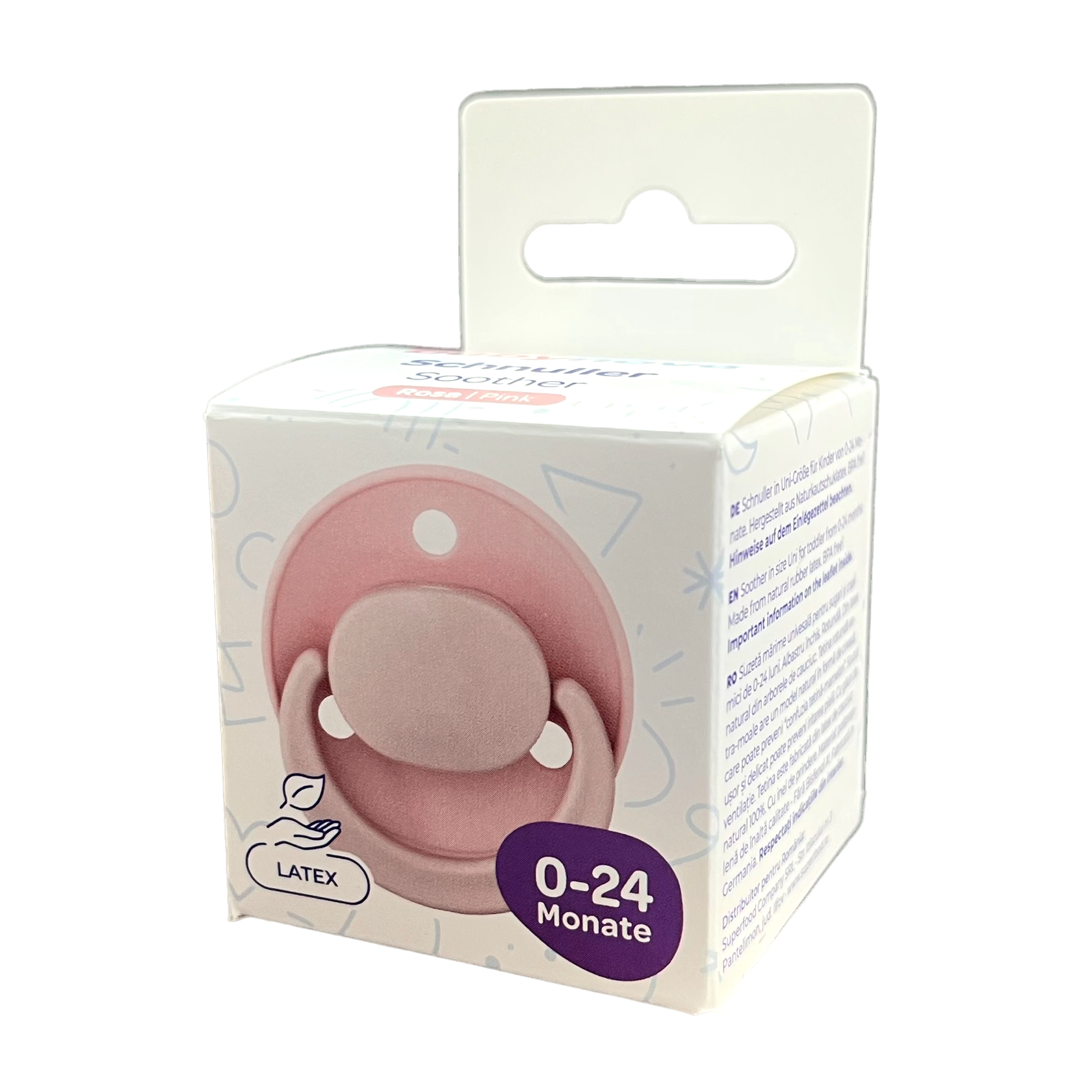 Round latex soother in pink BABYNOVA